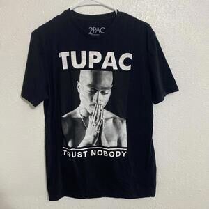 Men’s Tupac “Trust Nobody” Graphic T-Shirt Black Size Medium Hip Hop Rap Tee